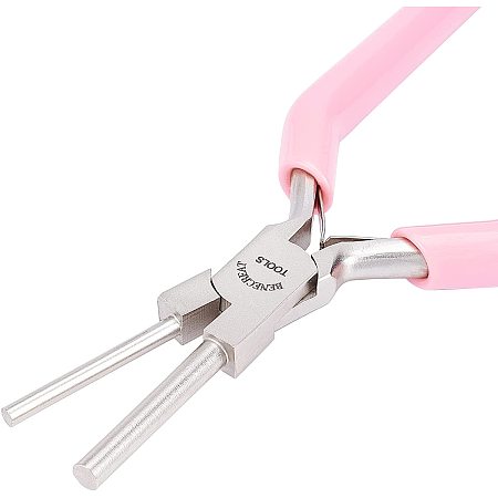 BENECREAT Round Nose Pliers Pink Jewelry Tools for Jewelry Making, Wire Looping Wrapping Beading 5.1Inch Long