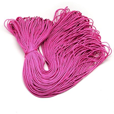 Pandahall Elite 100m 2mm Parachute Rope Paracord Polyester Ropes Spandex Accessory Cord Rope Multipurpose for Bracelets Making (Camellia)