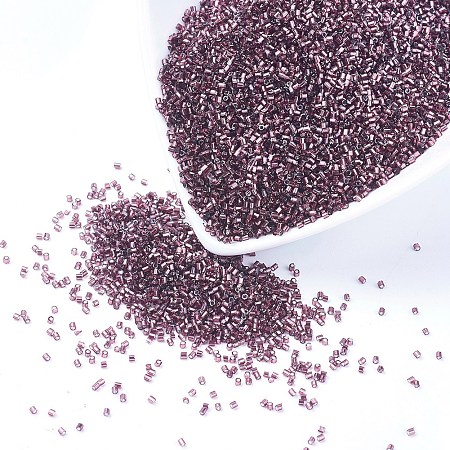 MGB Matsuno Glass Beads, Japanese Seed Beads, 15/0 Silver Lined Round Hole Glass Seed Beads, Two Cut, Hexagon, Purple, 1x1x1mm, Hole: 0.8mm, about 5400pcs/20g