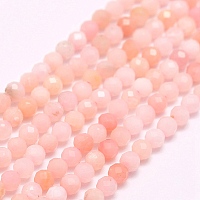 ARRICRAFT Natural Pink Opal Beads Strands, Faceted, Round, 4mm, Hole: 0.5mm, about 96pcs/strand, 15.7 inches(40cm)