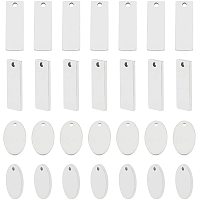 UNICRAFTALE 28pcs Ovaland Rectangle Stainless Steel Pendants Blank Stamping Label Charm 1.4-1.5mm Eyelet Pendant Metal Pendant for DIY Jewellery Making