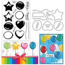 GLOBLELAND Cut Dies and Clear Stamp Set Heart Round Embossing Template and Silicone Stamp for Card Scrapbooking Card DIY Craft Decoration