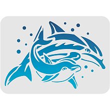 FINGERINSPIRE Dolphin Stencil 11.7x8.3Inch/29.7x21cm Sea Ocean Creatures Stencils Reusable Sea Animals Stencils Drawing Stencil for DIY Crafts Home Decor Wood Wall Paint