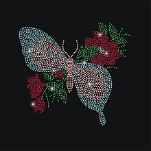 NBEADS Butterfly Bling Rhinestone Sticker, Decorative Crystal Car Decal Sparkling Diamond Sticker Glass Hotfix Rhinestone for Art Craft Clothing Car Window Laptop Decor, 11.69×8.27 Inch