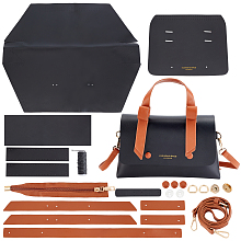 WADORN 27pcs DIY Leather Bag Making Kit, Leather Crochet Shoulder Bag Making Materials for Beginner Handbag Making Tool Set Handmade Craft Bag Making Complete Kit Purse Making Supplies, 10.2×6.6 Inch