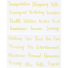 GORGECRAFT 112Pcs Cash Envelope Labels Stickers A6 Budget Binder Labels Gold Words Vinyl Envelope Decals Money Organizer Letter Stickers for Budgeting Saving Challenge Sinking Funds Daily Expenses