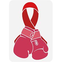 FINGERINSPIRE Red Ribbon Gloves Painting Stencil 8.3x11.7inch Gloves Drawing Template Breast Cancer Prevention Decoration Stencil Anticancer Pattern Stencil for Painting on Wood Wall Fabric