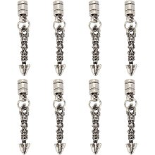 CHGCRAFT 8Pcs Alloy Bolo Tie Tips Vintage Bolo Tie Tips for Crafting Jewelry Findings Making Accessory for DIY Bolo tie Necklace Bracelet Antique Silver Inner Diameter 6.5mm