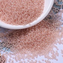 MIYUKI Round Rocailles Beads, Japanese Seed Beads, 11/0, (RR369) Peach Luster, 2x1.3mm, Hole: 0.8mm, about 1111pcs/10g