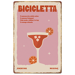 SUPERDANT Bicicletta with Lemon Tin Sign Cocktail Recipe Vintage Metal Tin Signs Funny Wall Art Painting Metal Decor for Bar Gilr's Room Beach Party Farmhouse Home Fence Room Outside