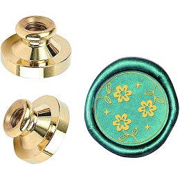 ARRICRAFT Wax Seal Stamp Head Three Cute Flower Pattern 0.98" Retro Brass Sealing Stamp Head for Wedding Invitation, Envelope Sealing, Greeting Card, Gift Wrapping, Wine Package