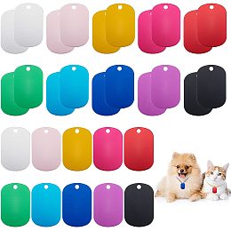 BENECREAT 30Pcs 10 Colors Shield Shape Aluminum Blank Tags, 1.5x1 inch Dog Tags and Cat Tags for Necklace Bracelet Dog Tags Making