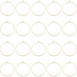 DICOSMETIC 20Pcs Round Frame Pendants 35mm Open Back Bezel Charm Open Back Frame with 1 Loop Hollow Resin Frames Flower Resin Mold Photo Locket Pendant for DIY Crafts Jewelry Making, Hole: 1.6mm