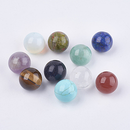 ARRICRAFT Natural & Synthetic Mixed Gemstone Beads, Gemstone Sphere, No Hole/Undrilled, Round, Mixed Color, 16mm