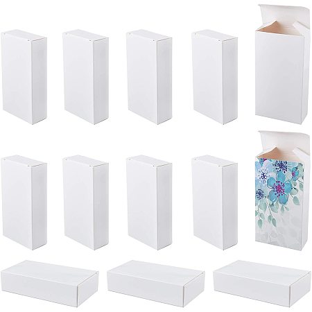 Fold Box Cardboard Gift Boxes, for Bridal Birthday Party Christmas, Rectangle, White, Box Size: 2.8x6.2x11.5cm