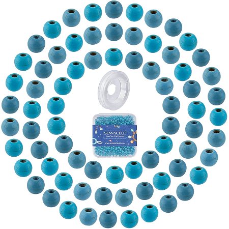 SUNNYCLUE DIY Stretch Bracelets Making Kits, include Synthetic Turquoise Round Beads, Elastic Crystal Thread, Beads: 4~4.5mm, Hole: 0.8~1mm; 400pcs/box