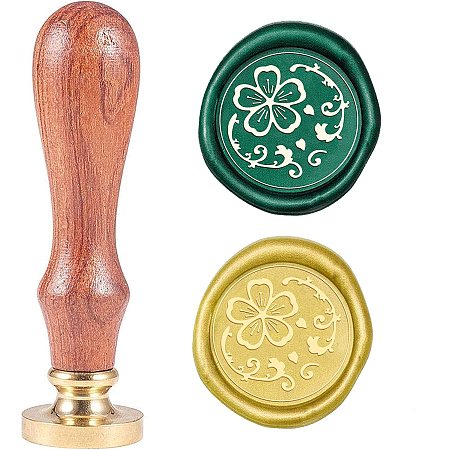 CRASPIRE Flower Wax Seal Stamp A Cherry Blossom Vintage Brass Head Wooden Handle Removable Sealing Wax Stamp 25mm for Envelopes Wedding Invitations Wine Packages Christmas Halloween Xmas Party