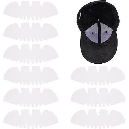 FINGERINSPIRE 24PCS Plastic Hat Shaper Hat Inner Support (Clear, 10.4x3.7 inch) Baseball Cap Stiffener Crown Hat Shaper Padding Hat Stretcher Flex Fit for Ball Caps Form & Snapback Support