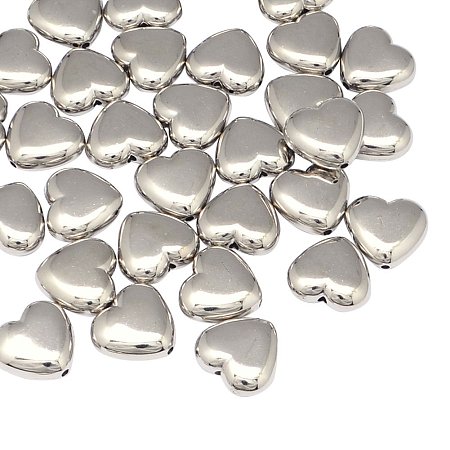 NBEADS 500g Heart CCB Style Acrylic Beads, Platinum, 15~16x17x7mm, Hole: 2mm; about 480pcs/500g