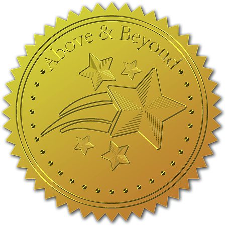 CRASPIRE 100pcs Gold Foil Certificate Seals Above & Beyond Embossed Gold Certificate Seals 2