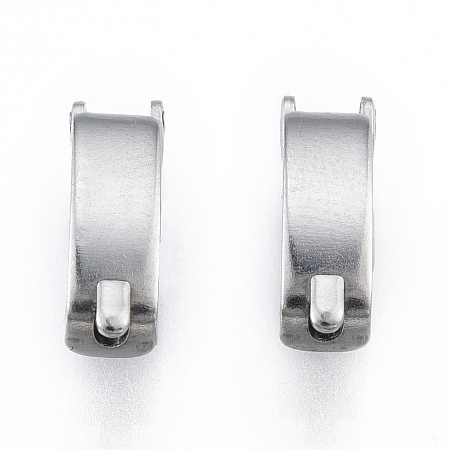 Honeyhandy 304 Stainless Steel Fold Over Clasps, Stainless Steel Color, 11.5x3.5x4.5mm
