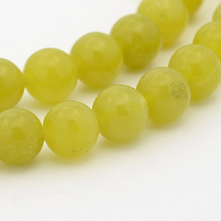 Arricraft Natural Olive Jade Round Bead Strands, 8mm, Hole: 1mm, about 49pcs/strand, 15.7 inches