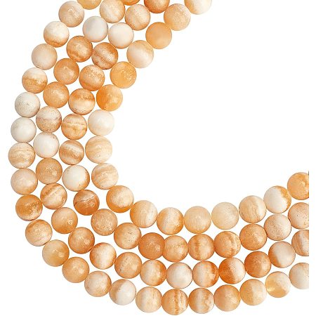 ARRICRAFT Natural Honey Jade Beads Strands, Round, 6mm, Hole: 1mm; about 63pcs/Strand, 15.55''(39.5cm); 4strands/box