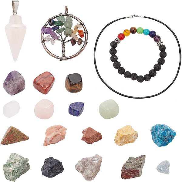 BENECREAT 22Pcs Healing Crystals Set Include 10 Raw Chakra Stones, 7 ...