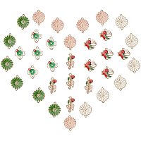 SUNNYCLUE 1 Box 36Pcs 6 Styles Flower Connector Charm Alloy Colorful Enamel Daisy Clover Ladybird Pendants Rhinestone Gold Plated with Double Loops for Jewelry DIY Crafts Making Supplies