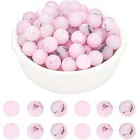 Arricraft About 94 Pcs Frosted Natural Stone Beads 8mm, Natural Cherry Blossom Jasper Round Beads, Gemstone Loose Beads for Bracelet Necklace Jewelry Making ( Hole: 1mm )
