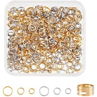 DICOSMETIC 420pcs 3 Sizes Golden and Stainless Steel Color Split Rings Double Loop Rings Unsoldered Linking Rings with Jump Ring Opener for Jewelry Making,1.4mm Thick