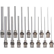 BENECREAT 16PCS 1.5 Inch Stainless Steel Dispensing Needle Tip Blunt Syringe Needle with Luer Lock for Refilling Glue Syringes, 10/12/14/16/18/20/22/24G