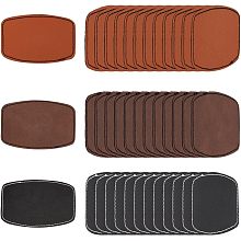 OLYCRAFT 39 Pcs 3 Colors 3x2 inch Leather Hat Patch Sublimation Leatherette Rectangle Patch Rounded Rectangle PU Imitation Leather Hat Patches for Hats Costumes Fabric Repair Sew Supplies