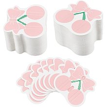 NBEADS 200 Pcs Hair Clip Display Cards, Cherry Shape Clips Display Cards Hairpin Display Pink Paper Cards for Hair Barrettes Accessories