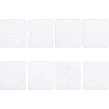 AHANDMAKER Quilting Template, 8pcs Thorn Embroidered Templates Transparent Sewing Machine Templates DIY Drawing Template Graffiti Stencils for Industrial and Domestic Sewing