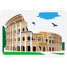 FINGERINSPIRE Roman Colosseum Stencil 8.3x11.7inch Italy Landmark Roman Colosseum Pattern Painting Template DIY Craft Roman Architecture Decoration Stencil for Painting on Wood Wall Fabric Furniture