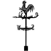 ARRICRAFT 1 Set Rooftop Wind Vane Rooster Retro Metal Wind Direction Indicator Floor Nails and Wall Fixing Devices Used for Garden Decoration and Yard Decoration