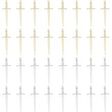 UNICRAFTALE 32pcs 2 Colors Swords Knife Bookmark Charms Plating Alloy Sword with Skull Pendants Dagger Punk Earring Charms for DIY Jewelry Making and Custom Toymaking