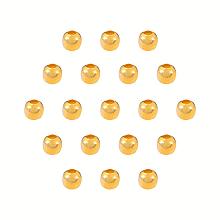 PandaHall Elite 800pcs 5mm Smooth Round Spacer Beads Iron Golden Seamless Loose Metal Beads for DIY Jewelry Making Findings