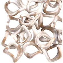 CHGCRAFT 100pcs Acrylic Linking Rings Imitation Gemstone Style Twist Tan Acrylic Linking Rings for Cable Chains Making, 32x31x14mm