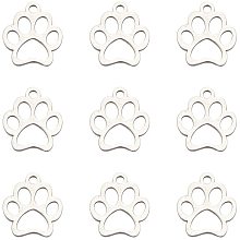 Arricraft 20Pcs 12.9mm Stainless Steel Charms Pendants Dog Paw Prints Jewelry Findings Charms for DIY Crafting and Jewelry Making