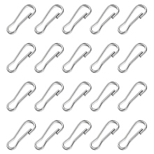 Honeyhandy 201 Stainless Steel Keychain Clasp Findings, Stainless Steel Color, 20x7x2mm