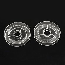 NBEADS 200pcs Plastic Spools, Wheel, Clear, 50x10mm