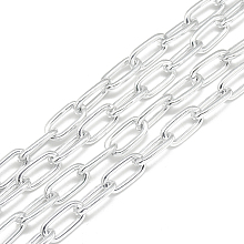 ARRICRAFT Aluminum Cable Chains, Unwelded, with Card Paper, Oval, Gainsboro,15.5x7.5x2mm