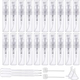 BENECREAT 80PCS 2ml Mini Plastic Clear Spray Bottles Portable Perfume Mouthwash Atomizers with 6PCS 1ml Pipettes, 2PCS Funnels and 2PCS Plastic Pump for Travel Perfume and Essential Oil