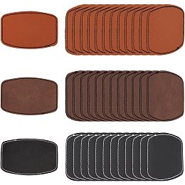 OLYCRAFT 39 Pcs 3 Colors 3x2 inch Leather Hat Patch Sublimation Leatherette Rectangle Patch Rounded Rectangle PU Imitation Leather Hat Patches for Hats Costumes Fabric Repair Sew Supplies