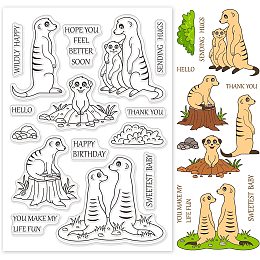 GLOBLELAND Mongoose Silicone Clear Stamps Animals Transparent Stamps for Birthday Easter Valentine's Day Cards Making DIY Scrapbooking Photo Album Decoration Paper Craft