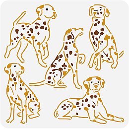 BENECREAT 12x12 inch Dog Painting Stencils, Dalmatian Dog PET Drawing Plastic Reusable Stencil Template for DIY Crafts Drawing Scrapbook, Photo Album