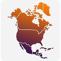 FINGERINSPIRE North America Map Stencil 11.8x11.8 inch Hollow Out United States Canada Mexico Map Drawing Stencil Reusable North America Travel Place Map Craft Stencil for Photo Album, Wall, Paper