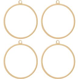 Beebeecraft 1 Box 20Pcs Round Open Back Bezel Pendant 18K Gold Plated Brass Circle Hollow Mold Charms with Loop for DIY Pressed Flower Resin Crafts Jewelry Making